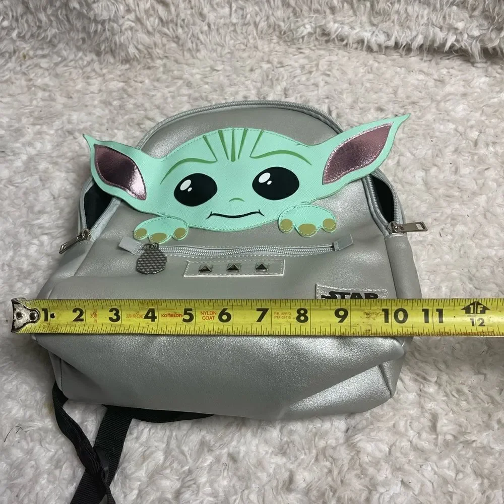 Star Wars Grogu Baby Yoda Mini Backpack Silver & mint green